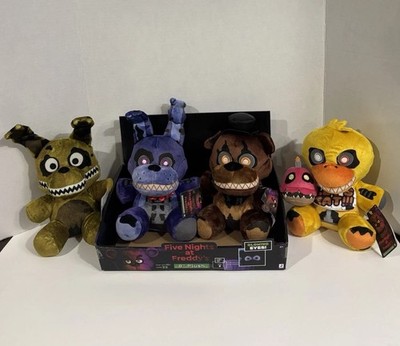FNAF Nightmare Plush Lot w/ Display Box GITD Eyes Jazwares