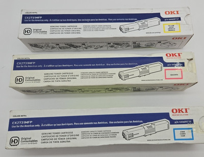 Genuine OKI Data Toner Cartridge Cyan, Yellow, Magenta  CX 2731 MFP