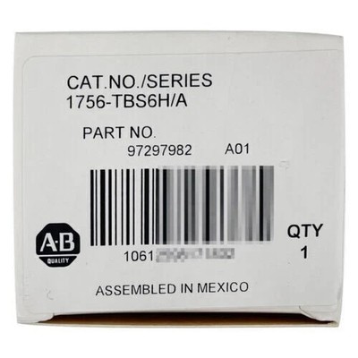 New Allen-Bradley AB 1756-TBS6H /A PLC Module Terminal Block 1756TBS6H