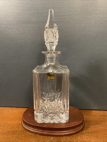 Vintage Waterford Lead Crystal Whiskey Decanter /Barware A Poland Signed EUC