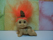 CRAWLING AMERICAN INDIAN BABY -  2" Russ Troll Doll - NEW IN ORIGINAL BAG