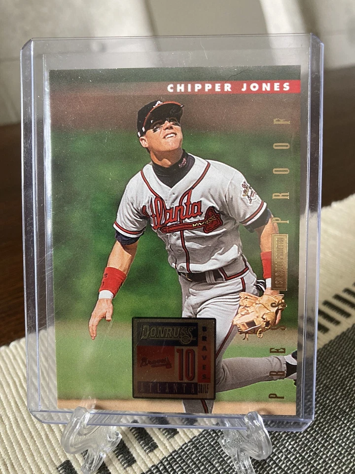 VERY RARE Chipper Jones 2nd Year 1996 Donruss Press Proof #437 /2000 HOF NM+ SP - Image 3 of 4