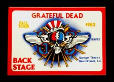 Grateful Dead Backstage Pass New Orleans Louisiana NOLA Saenger 9/8/82 9/8/1982