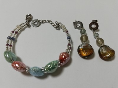 Antica Murrina Venezia Murano glass Earrings and Bracelete