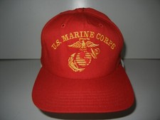 BANCROFT USA MADE Red/Yellow US MARINE CORPS SNAPBACK HAT Military Baseball Cap