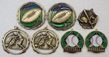 7 AWARD SPORT MEDALLION TOKENS FOOTBALL BASKETBALL BASEBALL 3 DATED 2008 + 2009