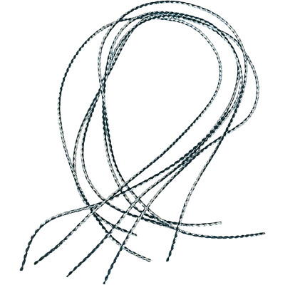 Silver and Black Corded Bolo Tie Strings 36'' - LOT of 5