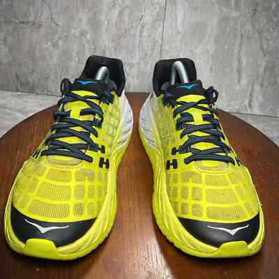 Hoka One One Clayton Men\'s Size 13 Yellow/White Athletic Shoes Running Sneakers Hoka One One Clayton Mens Size 10.5 Yellow/White Athletic  main image 2