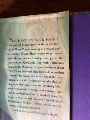 HARRY POTTER AND THE GOBLET OF FIRE, 1st Edition 1st Print ROWLING