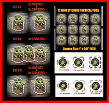 Tactical Baby Yoda Sticker Grogu Mini stickers set fridge magnets
