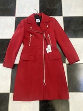Nwt 100% Auth Moschino Cheap&chic Two Way Zipper Wool Coat Sz 40