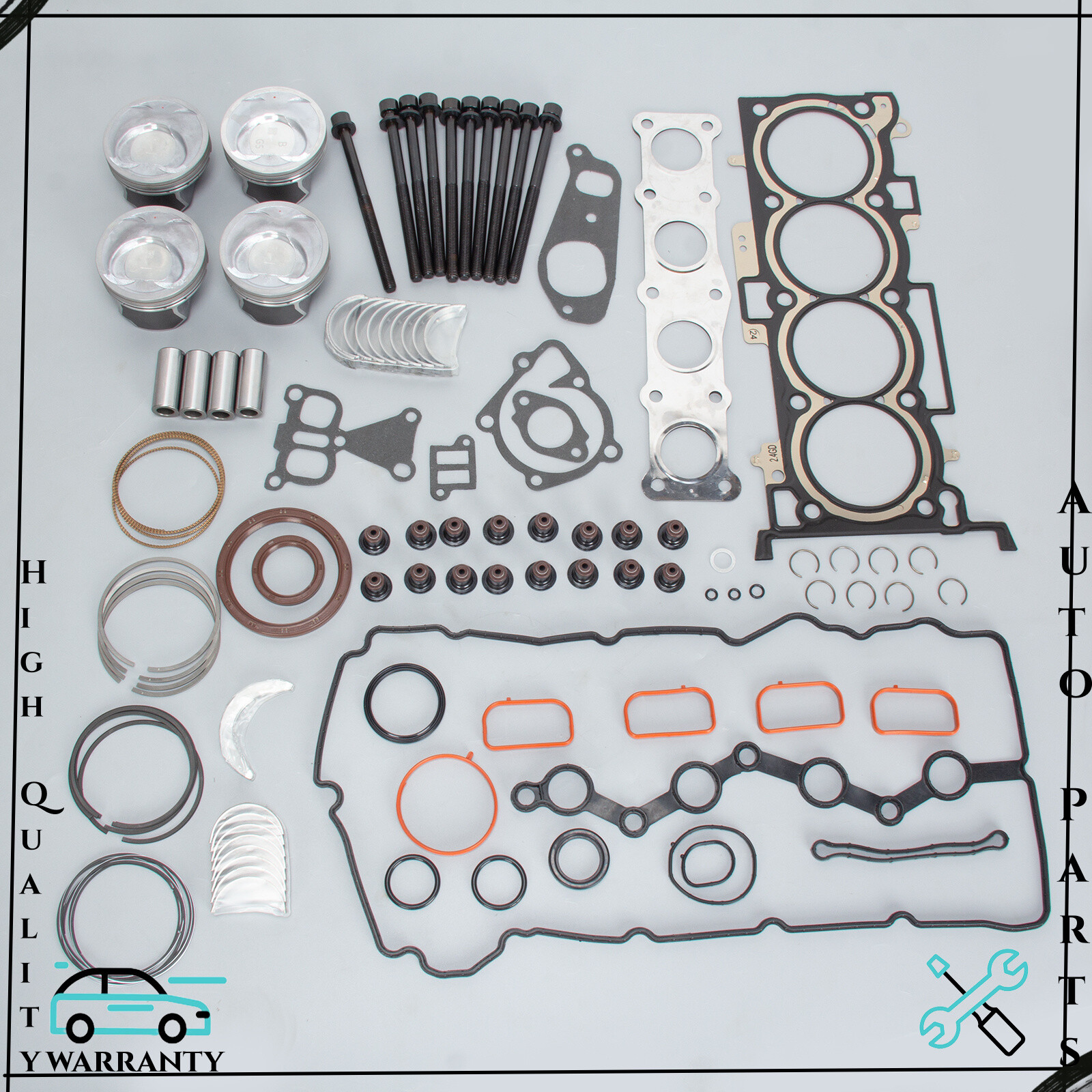 2011-2020 Kia Optima Hyundai Sonata G4KJ Engine Rebuild Pistons Overhaul Kit  