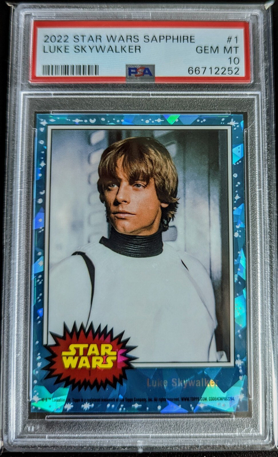 2022 Topps Chrome Star Wars Sapphire Luke Skywalker #1 "Rookie" *PSA 10 GEM MT