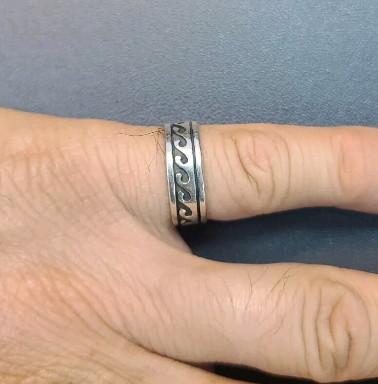 Oceanic Solid Sterling 925 Silver Ocean Wave Desi… - image 14