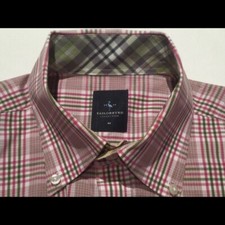 Slim Fit Taylorbyrd LS 100 Cotton Shirt Green Pink plaid Medium