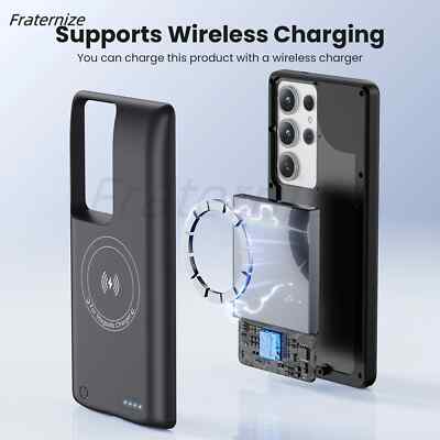 Wireless Charging Cover Battery Case For Samsung Galaxy S23 Ultra/S23/S23 Plus 