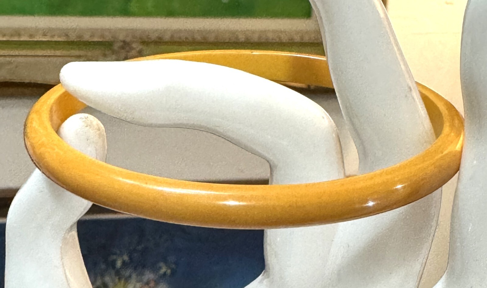 Vintage Bakelite Orange Stackable Thin Bangle Bra… - image 1