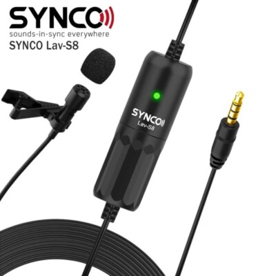 SYNCO LAV-S8 Professional Lavalier Lapel Microphone Real Time Recording Video 
