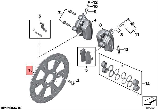 New BMW Genuine K34 K35 0L13 0L33 BRAKE REDOR FRONT D=300-5.0MM 