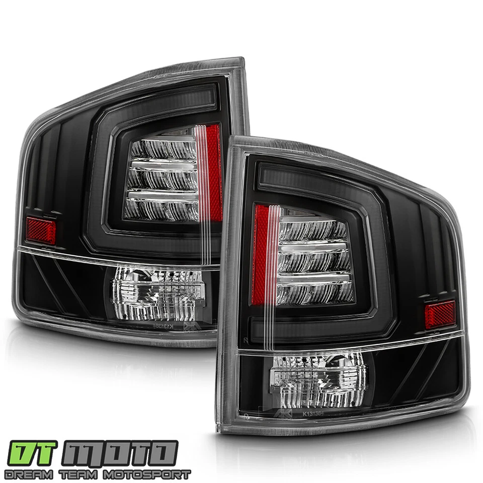 For 1994-2004 Chevy S10/ GMC Sonoma Black LED Tube Tail Lights Lamps Left+Right - Image 3 of 4