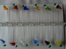  Spieße Obst Bowle Lauscha Glas 