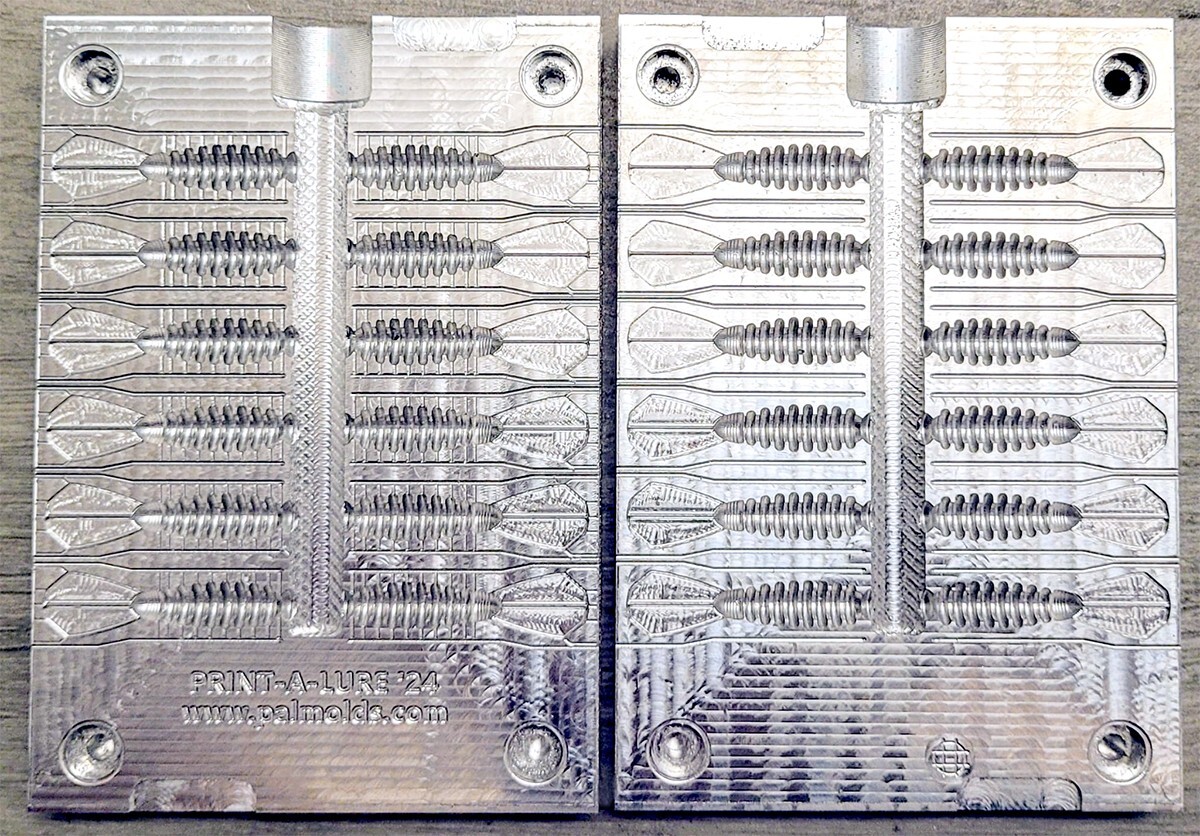 Aluminum fishing soft bait mold - 1.5