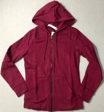 Adidas Women's Cotton Fleece 3 Stripe Full Zip Hoodie CD2253 Magenta Size S