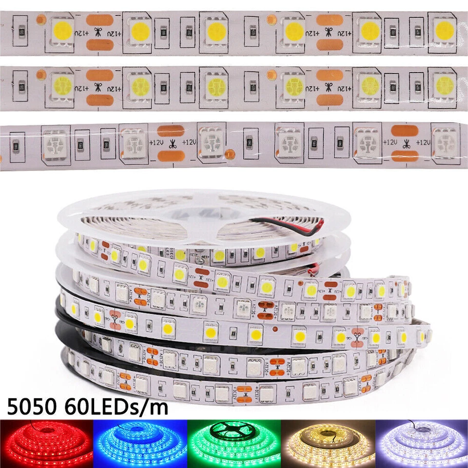 5M LED Stripe Streifen 12V Weiß RGB RGBW RGBWW 4in1 SMD 5050 2835 Band Leiste - Bild 1 von 4