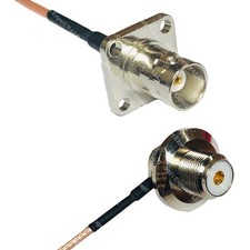 RG316 BNC Flange Female to UHF Female Angle Bulkhead RF Cable Rapid-SHIP LOT