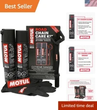 Motorcycle Chain Care Kit: C1 Chain Cleaner, C2 Road Lube & Accessories - 16oz