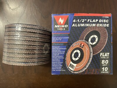 NEIKO 11108A Flap Disc | 80 Grit Aluminum Oxide Abrasive Wheel | 4.5'' x 7/8-Inch