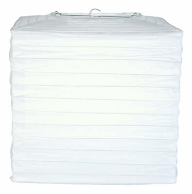 Quasimoon 10'' White Square Shaped Paper Lantern by PaperLanternStore