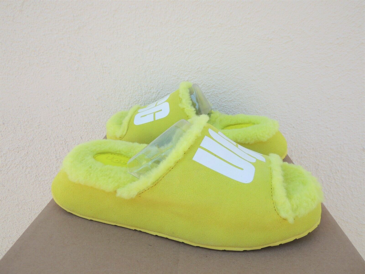 UGG SULFUR PIERSIDE SLIDE CHOPD SUEDE/ WOOL SLIPPERS, WOMEN US