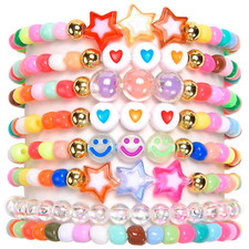 Friendship Bracelets for Girls and Women: Colorful Beaded Boho Bracelet Set, Cut