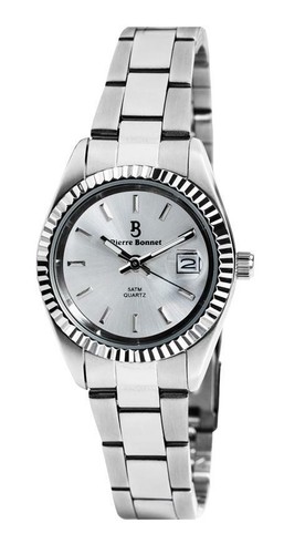 PIERRE BONNET Orologio polso Donna 6534B acciaio elegante classico data  silver | eBay
