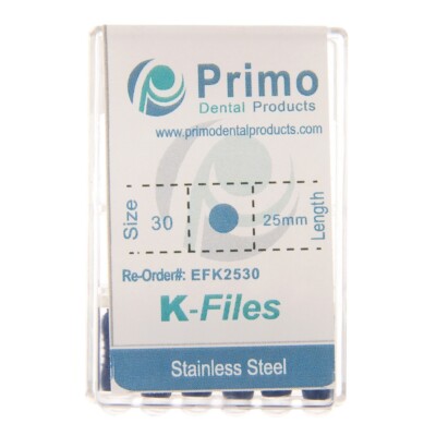 Primo Dental Endodontic Instruments K-Files 21/25/31mm #06-40 - 6 per ...
