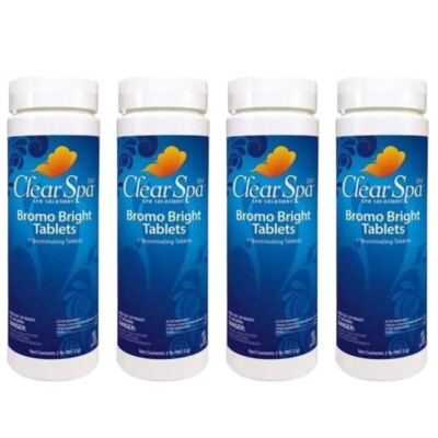 Clear Spa Bromo Bright Tablets 1.5 lb Bottle CSBR015 (4 Pack)