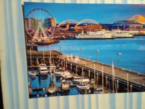 BEAUTIFUL PHOTO POST CARD SEATTLE WATERFRONT WASHINGTON STATE FERRIES WA - Picture 11 of 12