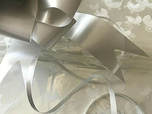 💜BABY Cellophane Hamper Bag & Bows Baby Pram Wrapping Birthday Christmas Gifts - Picture 40 of 98