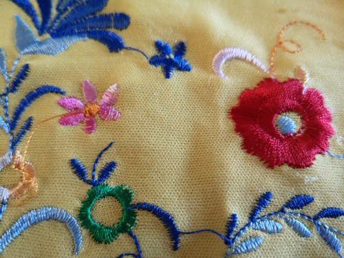 Flamenco Scarf from Spain Stole Shawl Flamenco Scarf Floral Yellow H - Picture 3 of 4
