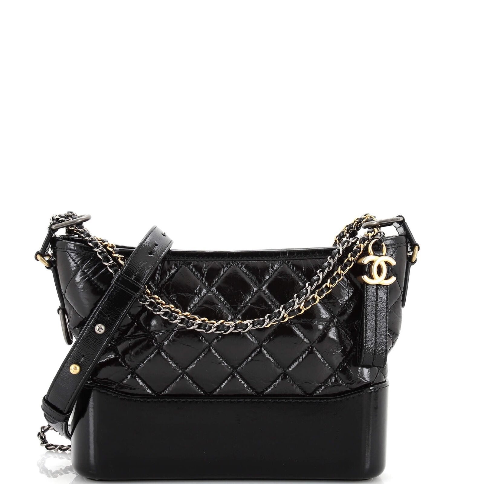 Chanel Gabrielle Hobo with Logo Handle Quilted Ag… - image 1