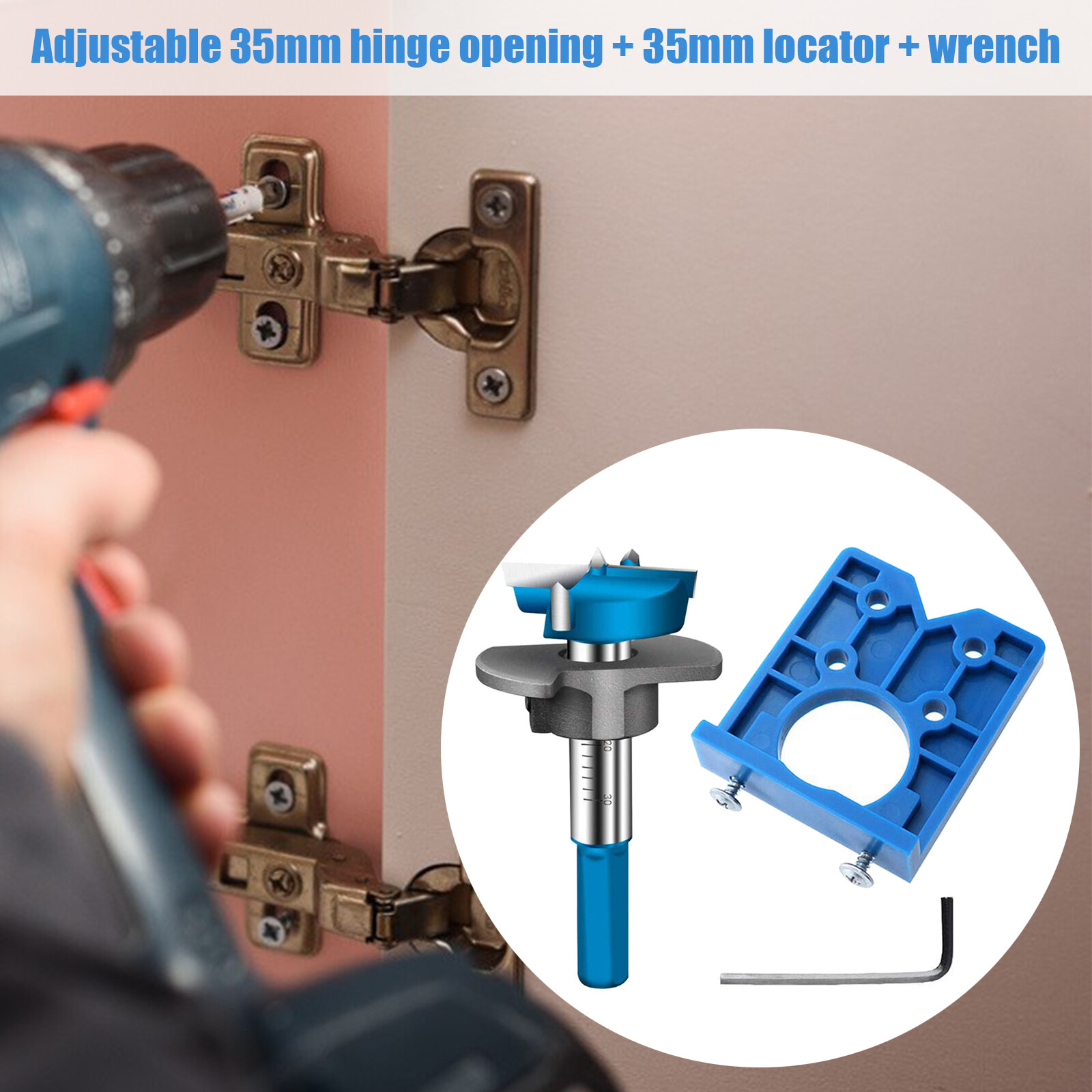 For Kitchen Doors 35mm Concealed Hinge Hole Cutter with