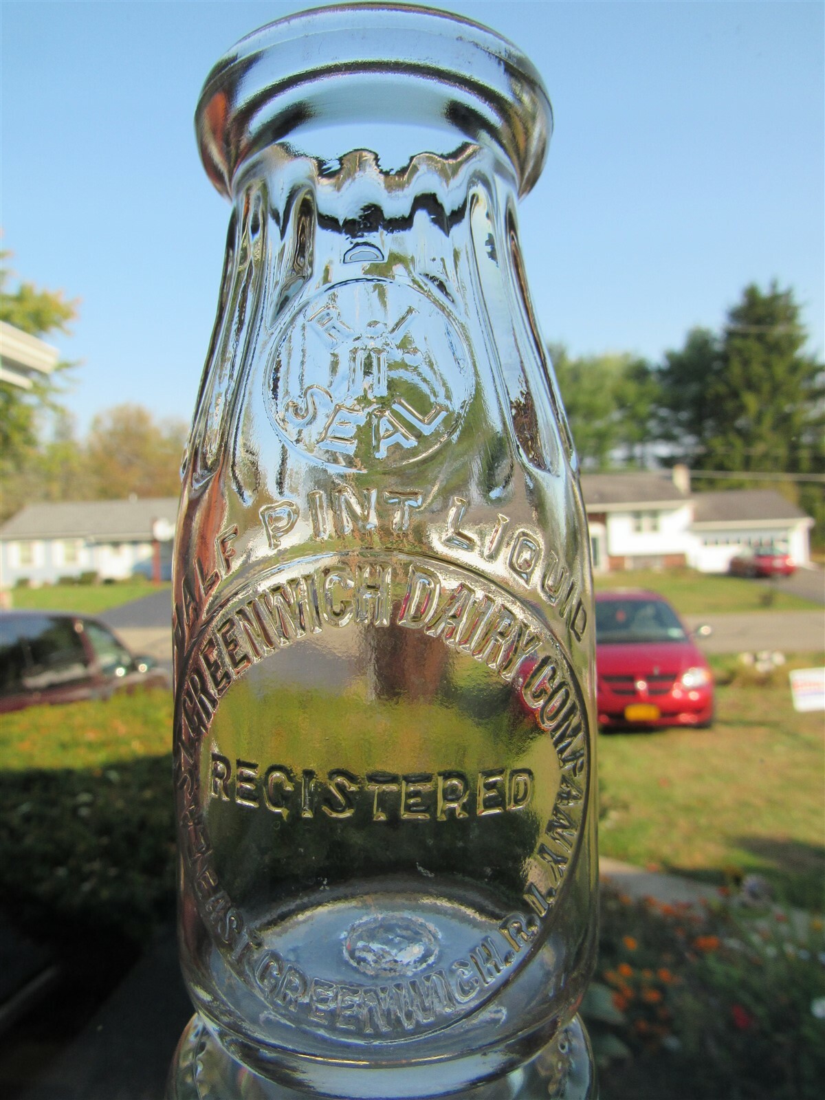 TREHP Milk Bottle East Greenwich Dairy Co East Greenwich RI KENT COUNTY