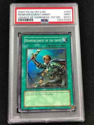 Yugioh Misprint 2003 Reinforcement Of The Army 1st LOD-028 PSA 9