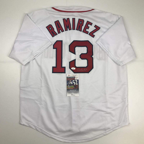 Autographed/Signed HANLEY RAMIREZ Boston White Baseball Jersey JSA COA Auto - Picture 1 of 4
