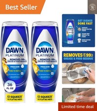 Dawn Platinum EZ-Squeeze Dish Soap, Dishwashing Liquid, 2x18oz Bundle