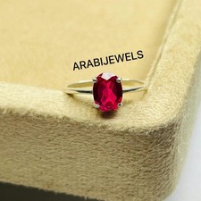Oval Cut Ruby Ring 925 Sterling Silver Gift For Her Engagement Ring.
