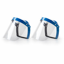 2x Flip Up Face Shield Visor Clear Protective Guard Detachable Washable Reusable