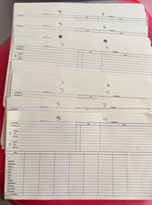 77 Vintage Customer Ledger Cards Binder Sheets Junk Journal Ephemera Paper
