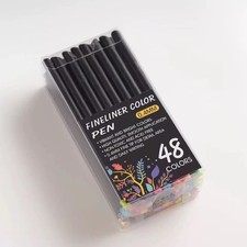 48 Color Fineliner Pens Set, Colored Sketch Writing Drawing Pens for Journaling